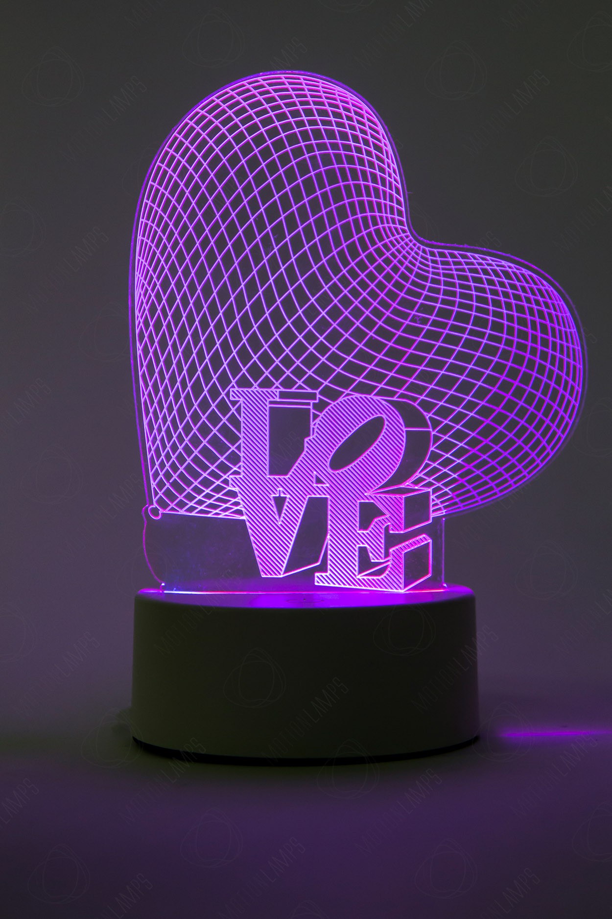 3D светильник Сердце 3 цвета в Санкт-Петербурге