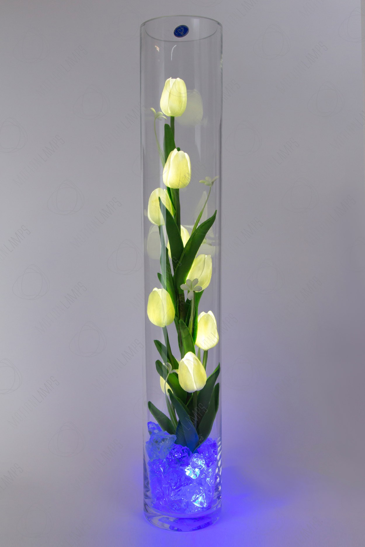 Светодиодный цветок тюльпаны 9шт Белые(син) в Санкт-Петербурге