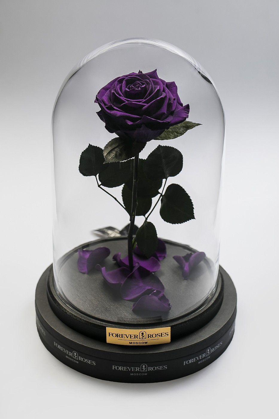 Роза в колбе (фиолетовая) на прямом стебле, 33 см в Санкт-Петербурге