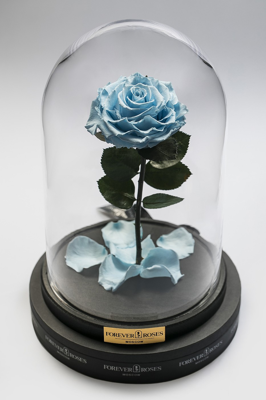 Роза в колбе (голубая) на прямом стебле, 33 см в Санкт-Петербурге