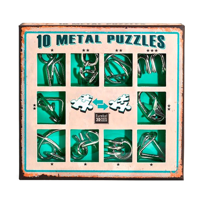 Набор металлических головоломок"Eureka! 3D Puzzle", 10 шт, цвет зеленый в Санкт-Петербурге